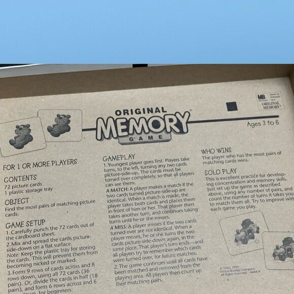 2005 MB Milton Bradley ORIGINAL MEMORY GAME COMPLETE - Picture 6 of 8